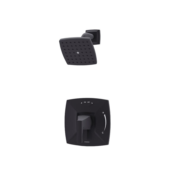 Shower Trim Oak 1 Lever Matte Black WaterSense ADA 1.5 Gallons per Minute Square 1 Function for S261 Series Temptrol Valve - Image 1