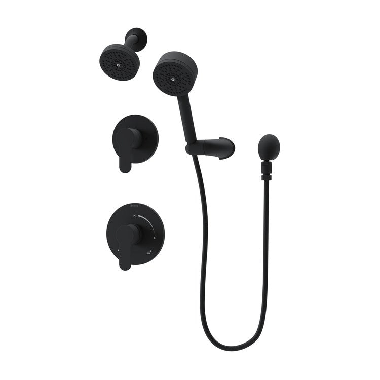 Shower Trim Identity 2 Lever Matte Black WaterSense ADA 1.5 Gallons per Minute Round 1 Function for 261 Series Temptrol Valve and 2DIVBODYSRT Diverter - Image 1