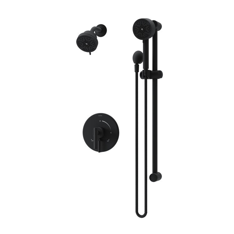 Shower Trim Dia 1 Lever Matte Black WaterSense ADA 2.0 Gallons per Minute Less Showerhead for 261 Series Temptrol Valve - Image 1