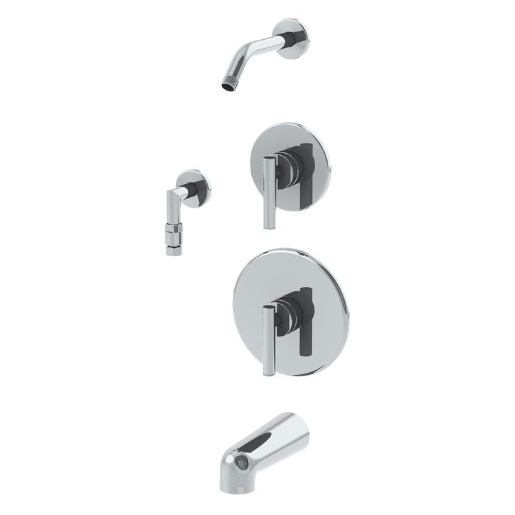 Tub and Shower Trim 2 Lever Stainless Steel - Image 1