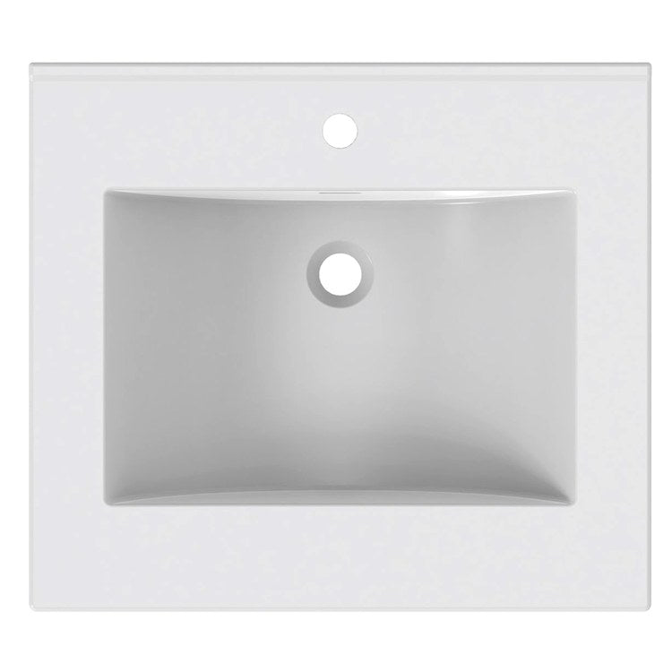 Vanity Top Ceramic Top 25 x 22 Inch White Ceramic 1 Hole 1-4/5 Centimeter - Image 2