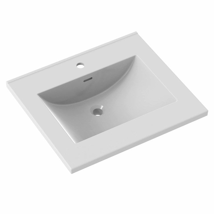 Vanity Top Ceramic Top 25 x 22 Inch White Ceramic 1 Hole 3 Centimeter