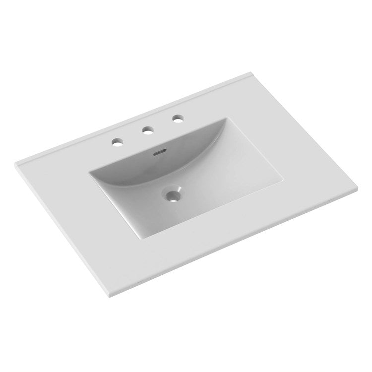 Vanity Top Ceramic Top Centerset 31 x 22 Inch White 8 Inch Spread Ceramic 3 Hole 1-4/5 Centimeter - Image 1
