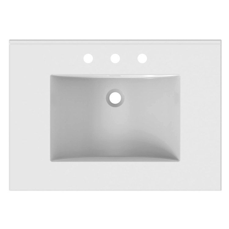 Vanity Top Ceramic Top Centerset 31 x 22 Inch White 8 Inch Spread Ceramic 3 Hole 3 Centimeter - Image 2