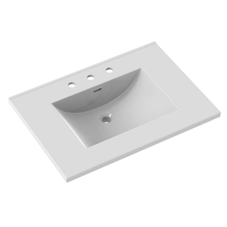 Vanity Top Ceramic Top Centerset 31 x 22 Inch White 8 Inch Spread Ceramic 3 Hole 3 Centimeter