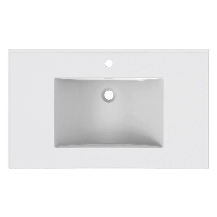 Vanity Top Ceramic Top 37 x 22 Inch White Ceramic 1 Hole 1-4/5 Centimeter - Image 2