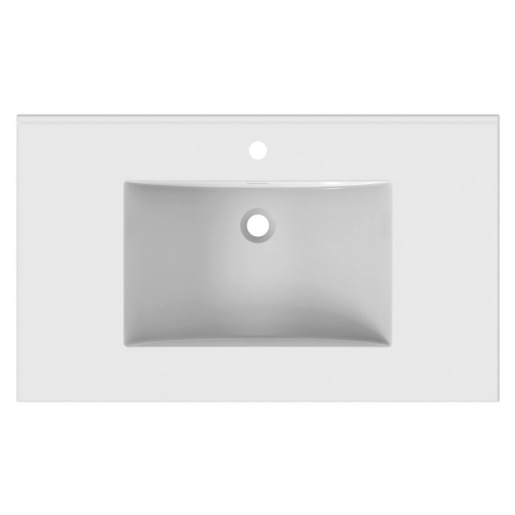 Vanity Top Ceramic Top 37 x 22 Inch White Ceramic 1 Hole 3 Centimeter - Image 2