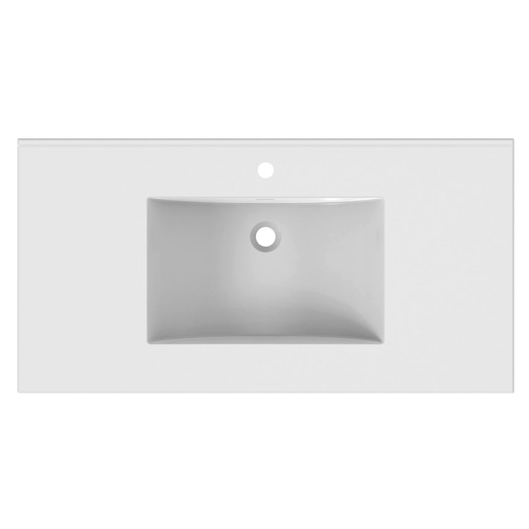 Vanity Top Ceramic Top 43 x 22 Inch White Ceramic 1 Hole 3 Centimeter - Image 2