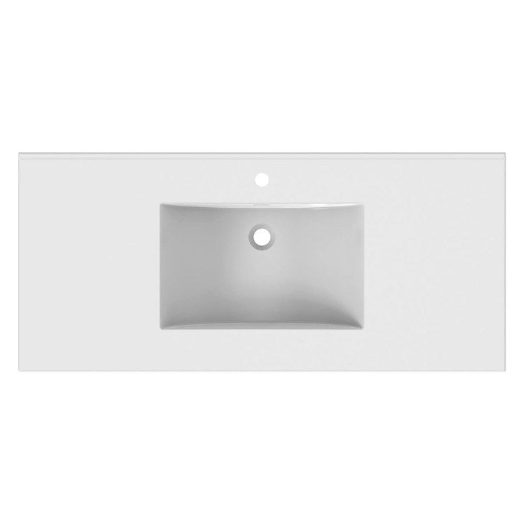 Vanity Top Ceramic Top 49 x 22 Inch White Ceramic 1 Hole 3 Centimeter - Image 2