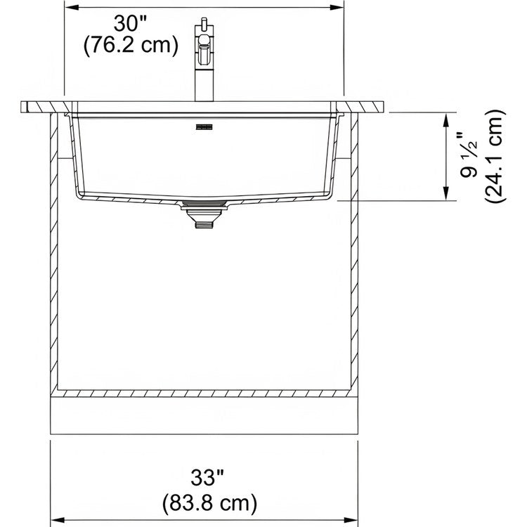Kitchen Sink Maris 30 x 19 Inch 1 Bowls Slate Gray Undermount Rectangle Granite - Image 3