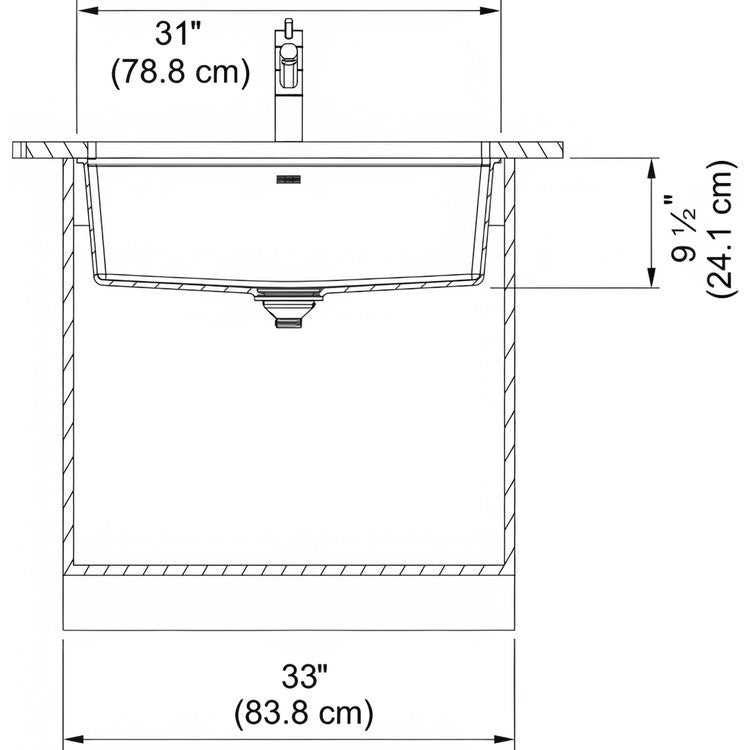 Kitchen Sink Maris 31 x 17-13/16 Inch 1 Bowls Matte Black Undermount Rectangle Granite - Image 2