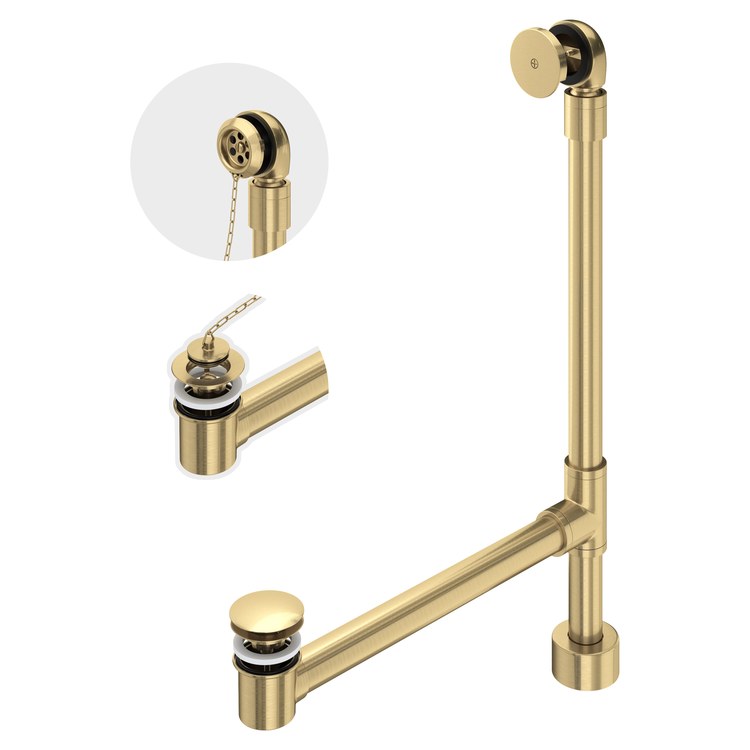 Tub Drain Freestanding 3 x 18-3/8 x 27-5/8 Inch Antique Gold - Image 1