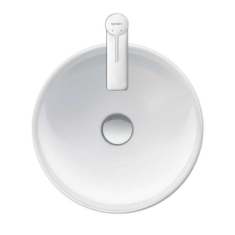 Sink D-Neo 15-3/4 Inch 1 Bowl Vessel Less Overflow Round White Above Counter - Image 2