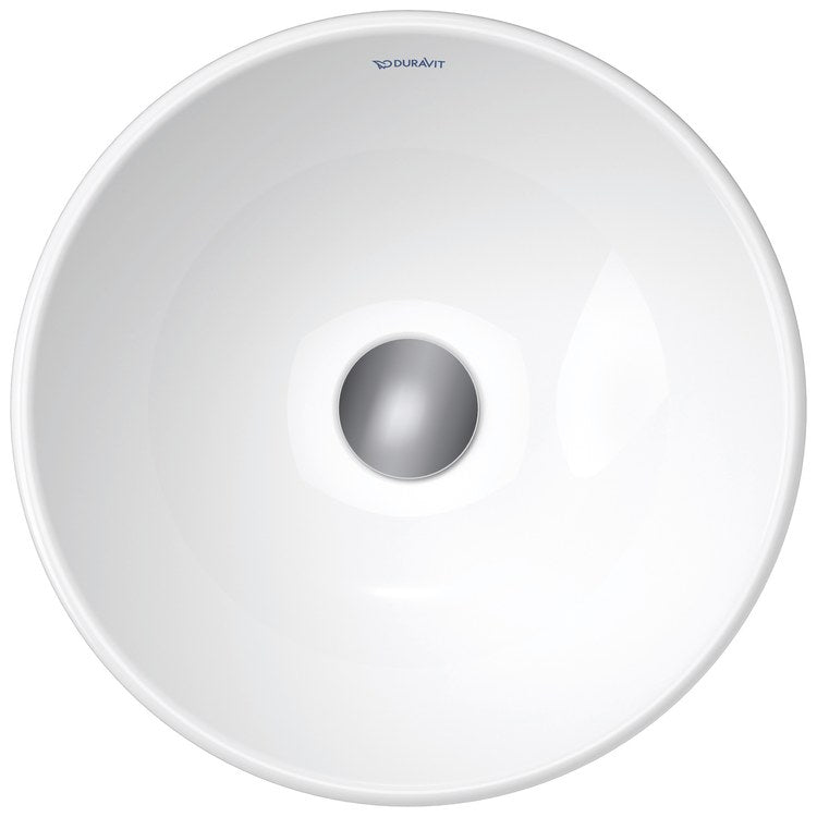 Sink D-Neo 15-3/4 Inch 1 Bowl Vessel Less Overflow Round White Above Counter - Image 3