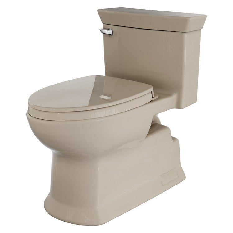 Toilet SOIREE 1 Piece Bone Elongated WaterSense/cCPU Listed 1.28 Gallons per Flush Tornado Left Front - Image 2