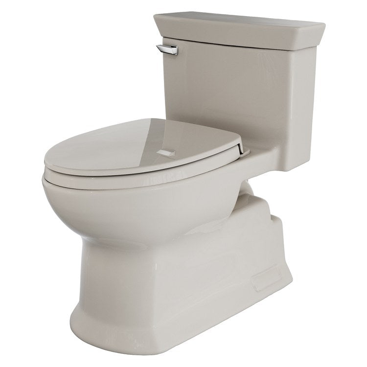 Toilet SOIREE 1 Piece Sedona Beige Elongated WaterSense/cCPU Listed 1.28 Gallons per Flush Tornado Left Front - Image 3