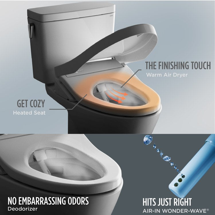 Bidet Seat Washlet S7 Round Front Manual Lid Cotton - Image 2