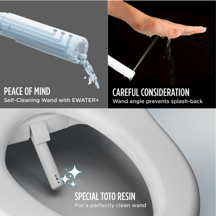 Bidet Seat Washlet S7 Round Front Manual Lid Cotton - Image 3
