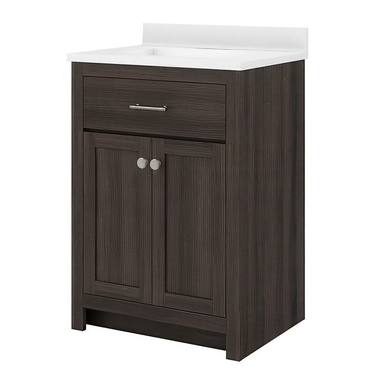 Vanity Kit REESE 24 Inch Freestanding Mocha/White 2 Doors - Image 1