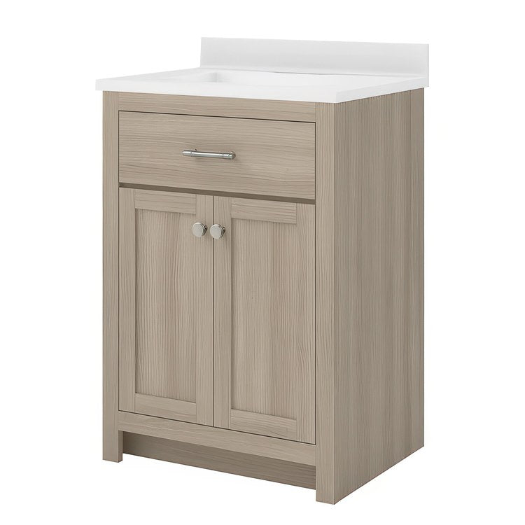 Vanity Kit REESE 24 Inch Freestanding Light Oak/White 2 Doors