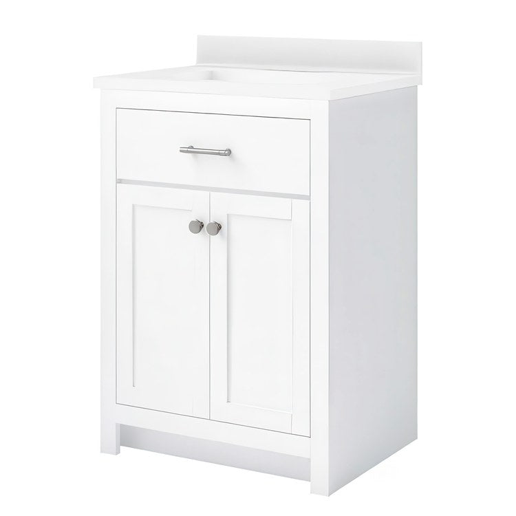 Vanity Kit REESE 24 Inch Freestanding White 2 Doors