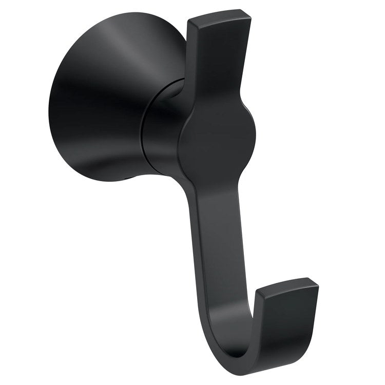 Robe Hook JASE Double Matte Black 3-1/4 Inch Wall Mount Zinc - Image 1