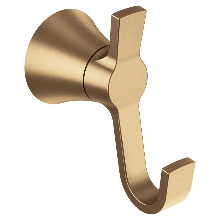 Robe Hook JASE Double Bronzed Gold 3-1/4 Inch Wall Mount Zinc - Image 1