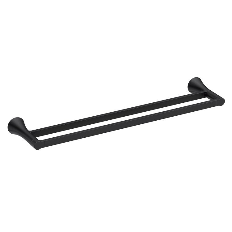 Towel Bar JASE 24 Inch Double Matte Black Zinc