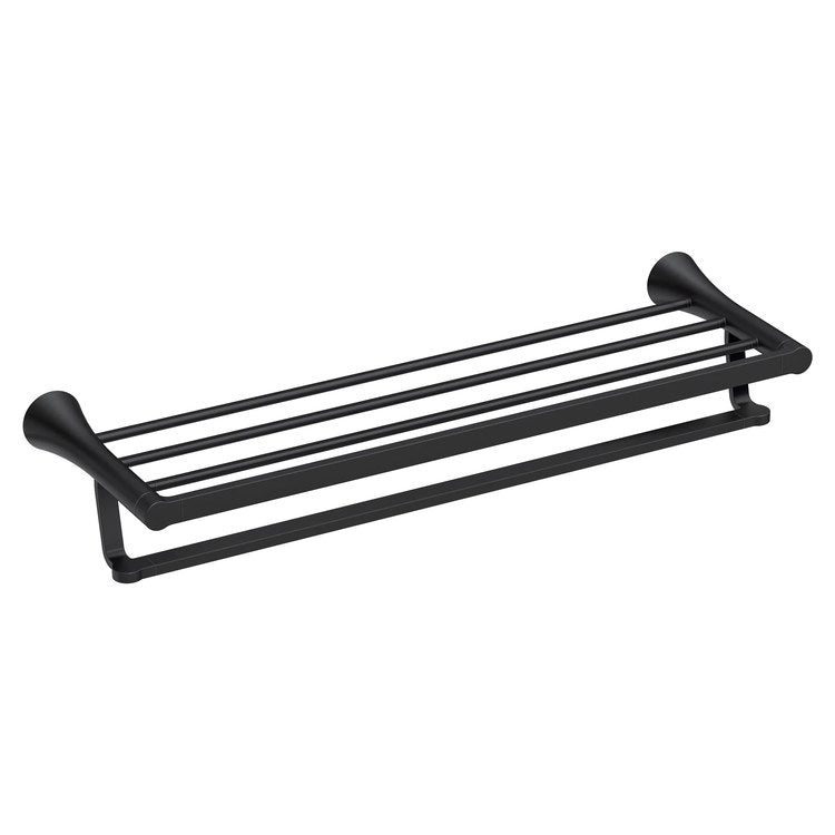 Towel Shelf JASE with Towel Rack Matte Black 24 Inch Zinc - Image 1