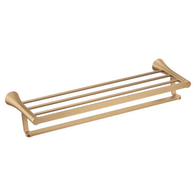 Towel Shelf JASE with Towel Rack Bronzed Gold 24 Inch Zinc