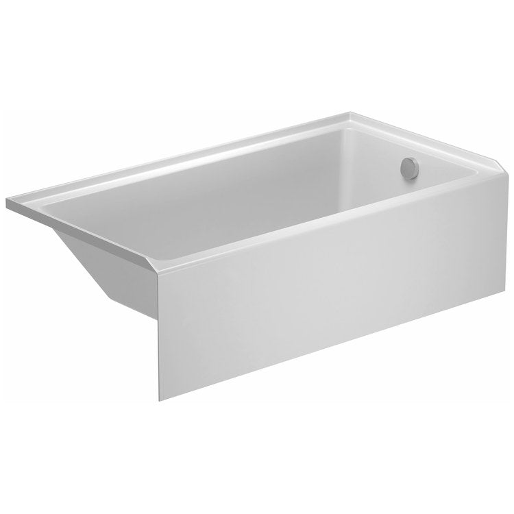 Tub No.1 60 x 32 Inch Alcove with Integrated Front Panel Right White cUPC Listed ADA Acrylic - Image 1