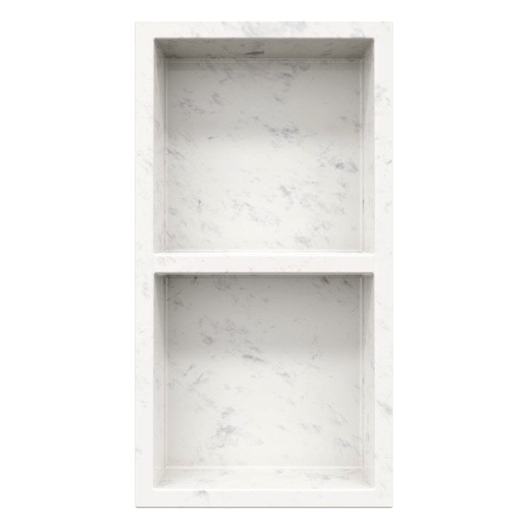 Shower Niche AERIE Rectangle Recessed Carrara 13-1/2 x 4 x 25-1/2 Inch Swanstone