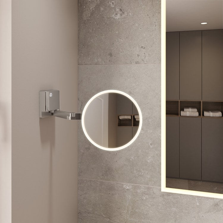 Mirror Vizo 8 Inch Chrome Wall Mount LED Makeup Round