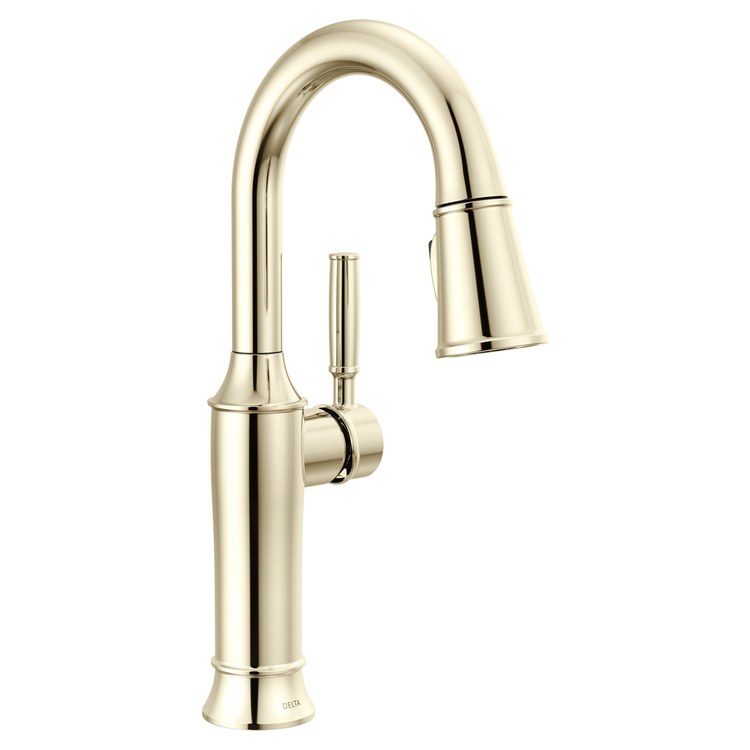 Bar Faucet Renaldi Prep 1 Lever ADA CALGreen Lumicoat Polished Nickel MagnaTite Docking Pull Down 2 Function High Arc 360 DEG Swivel 1.8 Gallons per Minute - Image 1