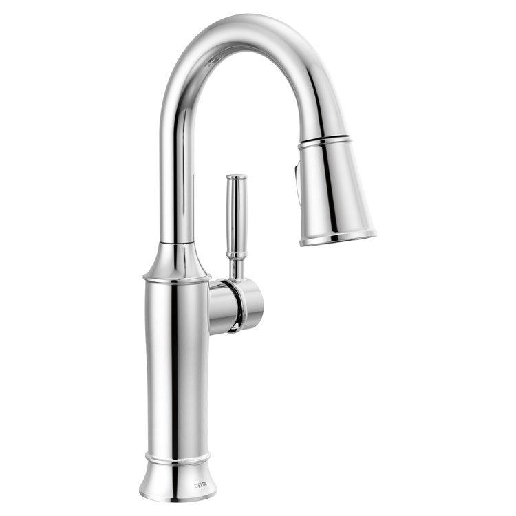 Bar Faucet Renaldi Prep 1 Lever ADA CALGreen Lumicoat Chrome MagnaTite Docking Pull Down 2 Function High Arc 360 DEG Swivel 1.8 Gallons per Minute