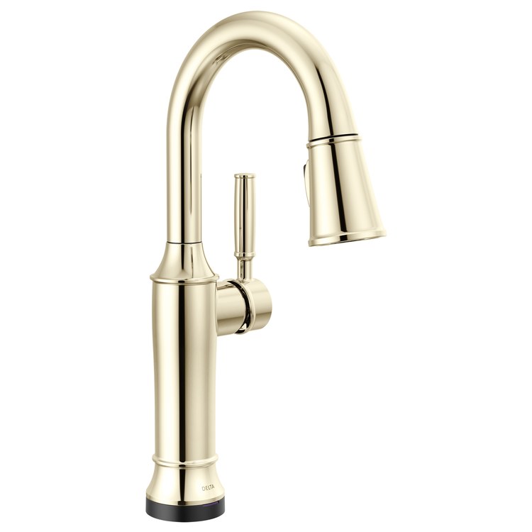 Bar Faucet Renaldi Prep 1 Lever ADA CALGreen Lumicoat Polished Nickel Touch2O with Touchless/MagnaTite Docking/VoiceIQ Compatible Pull Down 2 Function High Arc 360 DEG Swivel 1.8 Gallons per Minute
