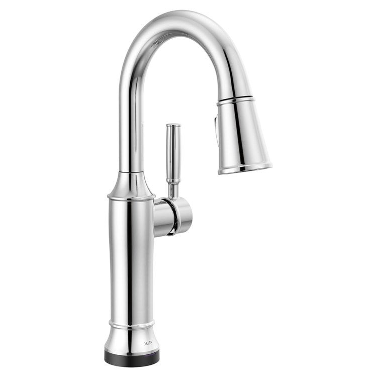 Bar Faucet Renaldi Prep 1 Lever ADA CALGreen Lumicoat Chrome Touch2O with Touchless/MagnaTite Docking/VoiceIQ Compatible Pull Down 2 Function High Arc 360 DEG Swivel 1.8 Gallons per Minute