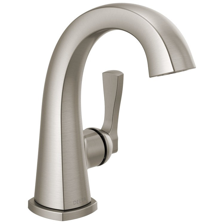 Lavatory Faucet Stryke 1 Lever ADA No-Lead/WaterSense Lumicoat Stainless 1.2 Gallons per Minute Deck Low Arc Metal Pop-Up 1/3 Hole Diamond Seal Technology - Image 1