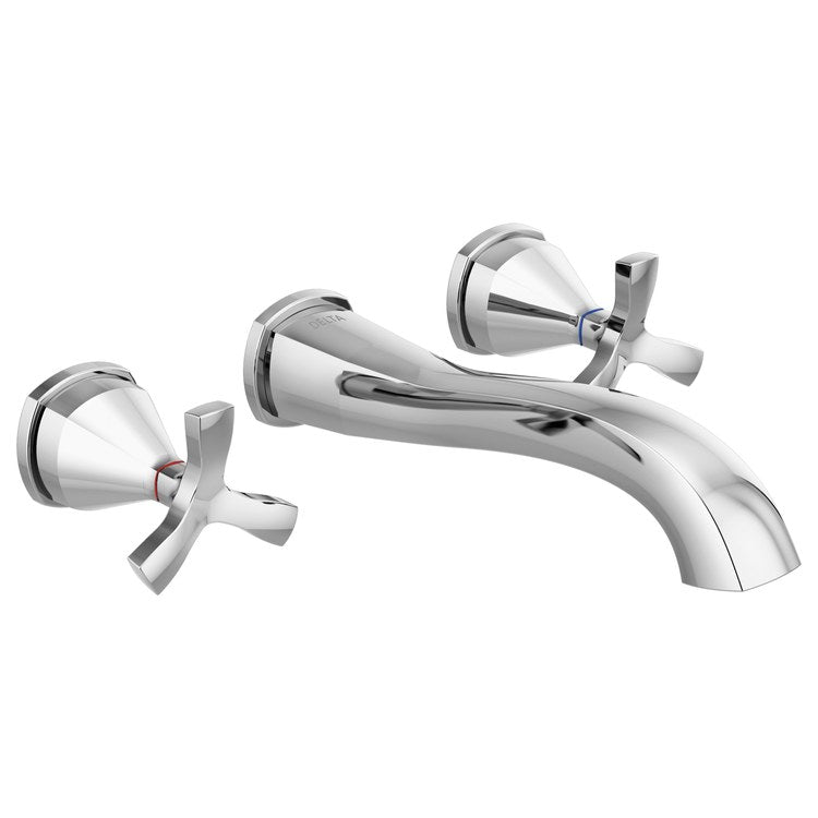 Lavatory Trim Stryke Wall Mount Trim 8 Inch Spread 2 Helo Lumicoat Stainless WaterSense ADA 1.2 Gallons per Minute