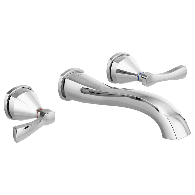 Lavatory Trim Stryke Wall Mount Trim 8 Inch Spread 2 Lever Lumicoat Chrome WaterSense ADA 1.2 Gallons per Minute - Image 1