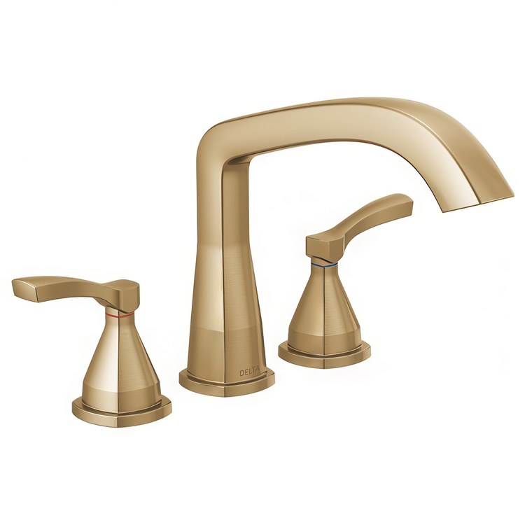 Roman Tub Trim Stryke 2 Lever Lumicoat Champagne Bronze WaterSense ADA 8 to 16 Inch Spread 3 Hole for Rough-In R2707