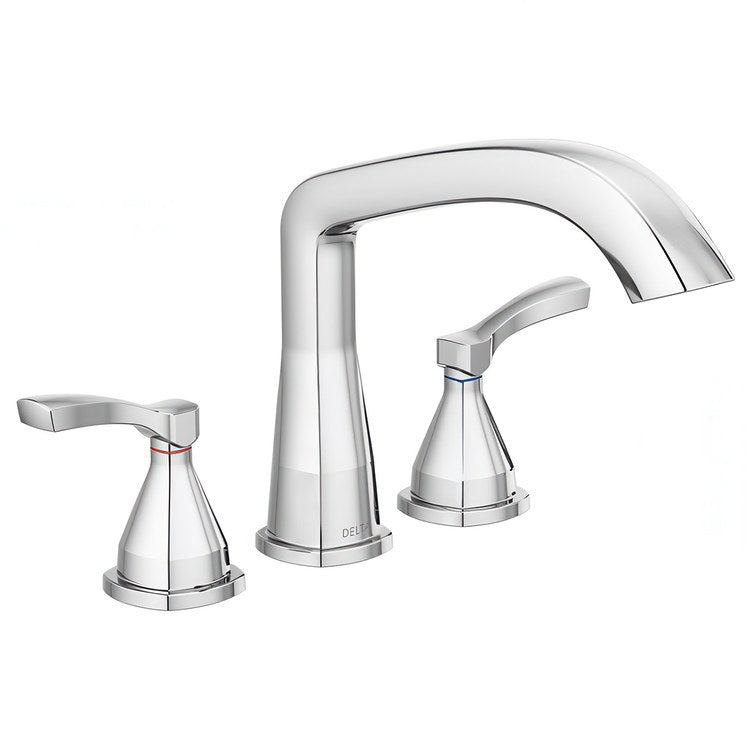Roman Tub Trim Stryke 2 Lever Lumicoat Chrome WaterSense ADA 8 to 16 Inch Spread 3 Hole for Rough-In R2707 - Image 1