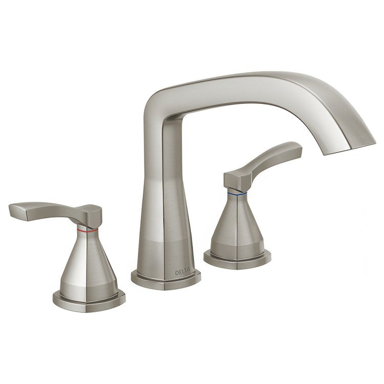Roman Tub Trim Stryke 2 Lever Lumicoat Stainless WaterSense ADA 8 to 16 Inch Spread 3 Hole for Rough-In R2707 - Image 1