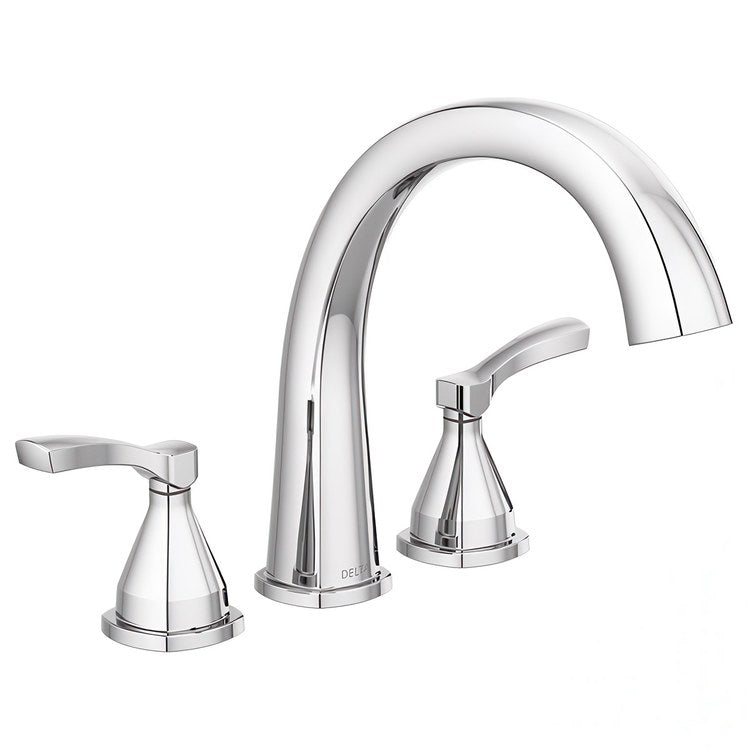 Roman Tub Trim Stryke 2 Lever Lumicoat Chrome WaterSense ADA 8 to 16 Inch Spread 3 Hole - Image 1