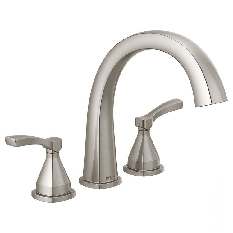 Roman Tub Trim Stryke 2 Lever Lumicoat Stainless WaterSense ADA 8 to 16 Inch Spread 3 Hole - Image 1