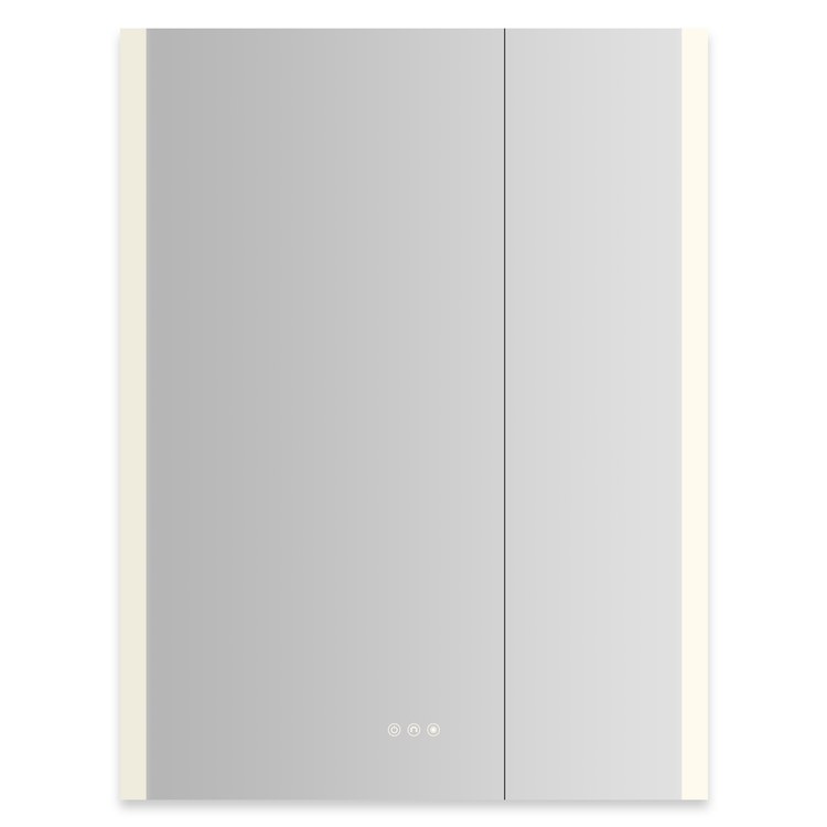 Medicine Cabinet AIO 30 x 40 Inch with Vertical Edge Lighting 2 Doors Triple Mirror Left Hinge