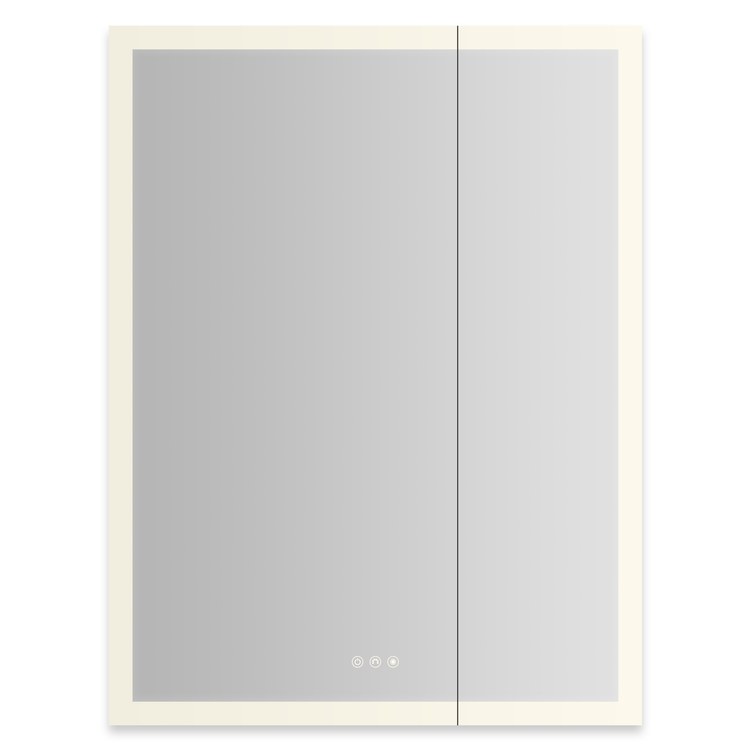 Medicine Cabinet AIO 30 x 40 Inch with Perimeter Lighting 2 Doors Triple Mirror Left Hinge