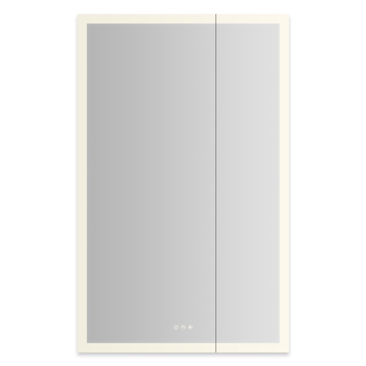 Medicine Cabinet AIO 30 x 48 Inch with Perimeter Lighting 2 Doors Triple Mirror Left Hinge
