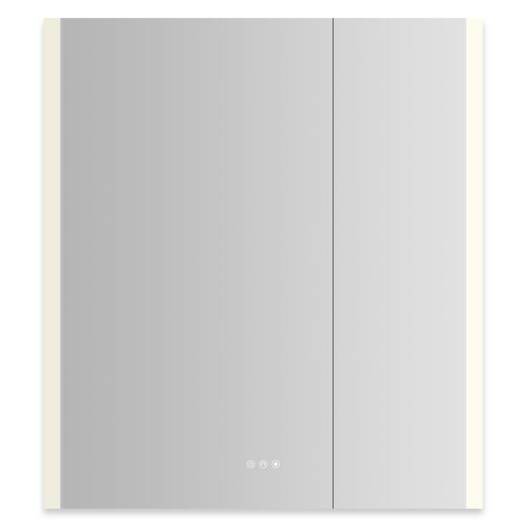 Medicine Cabinet AIO 36 x 40 Inch with Vertical Edge Lighting 2 Doors Triple Mirror Left Hinge
