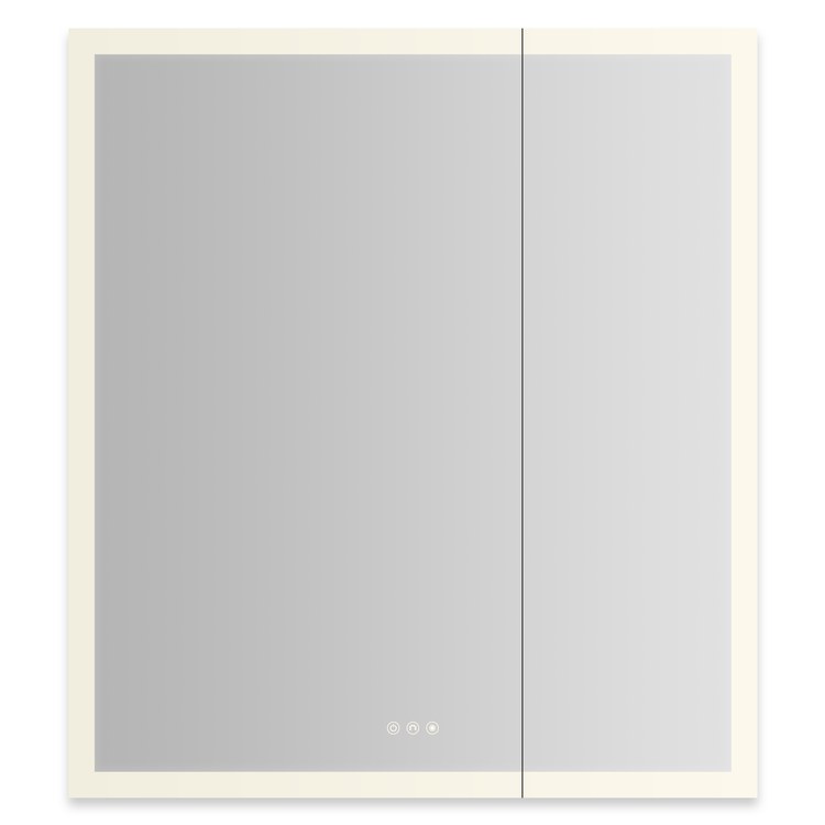 Medicine Cabinet AIO 36 x 40 Inch with Perimeter Lighting 2 Doors Triple Mirror Left Hinge
